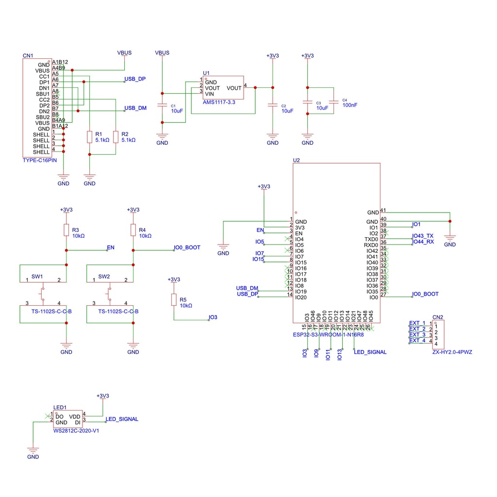 ESP32-S3マイコン プロトタイピング基板(C形)