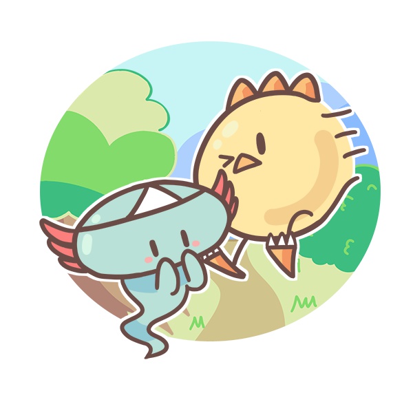 ぴよら＆うぱる　ウッドキーホルダー