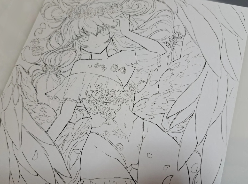 線画イラスト・白羽