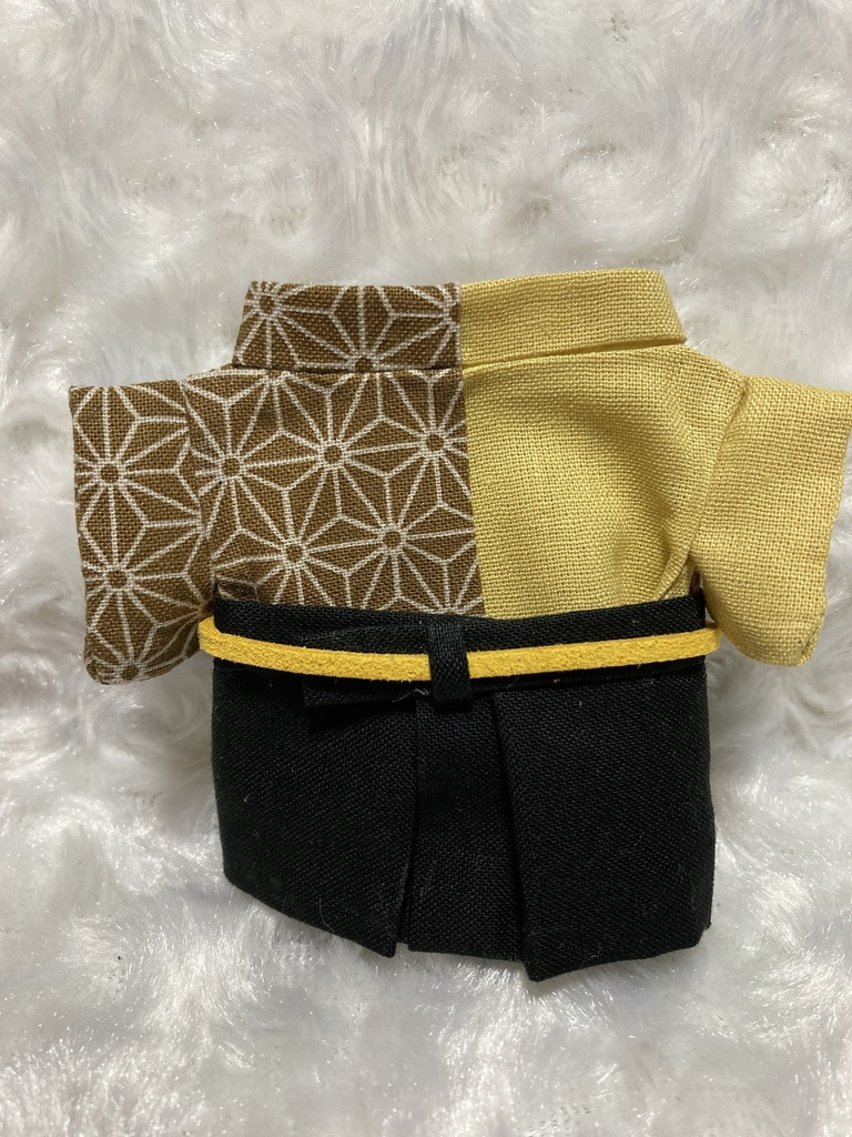 13cmぬい用 ぬい服 和装 袴 麻の葉柄 楊梅色