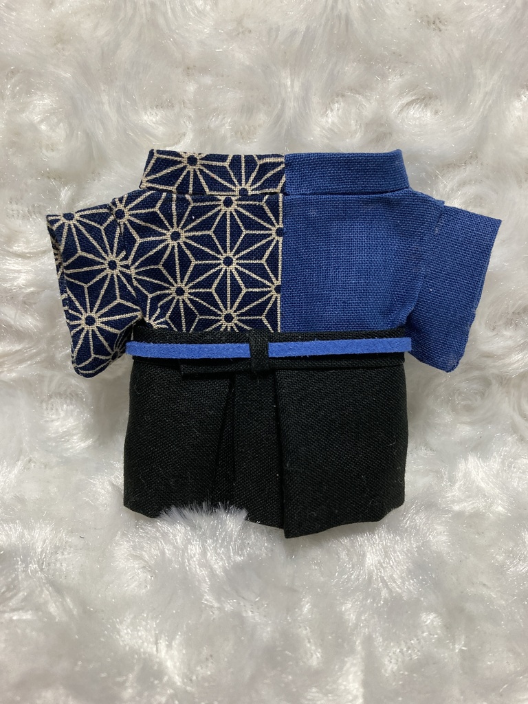 13cmぬい用 ぬい服 和装 袴 麻の葉柄 紺中縹色