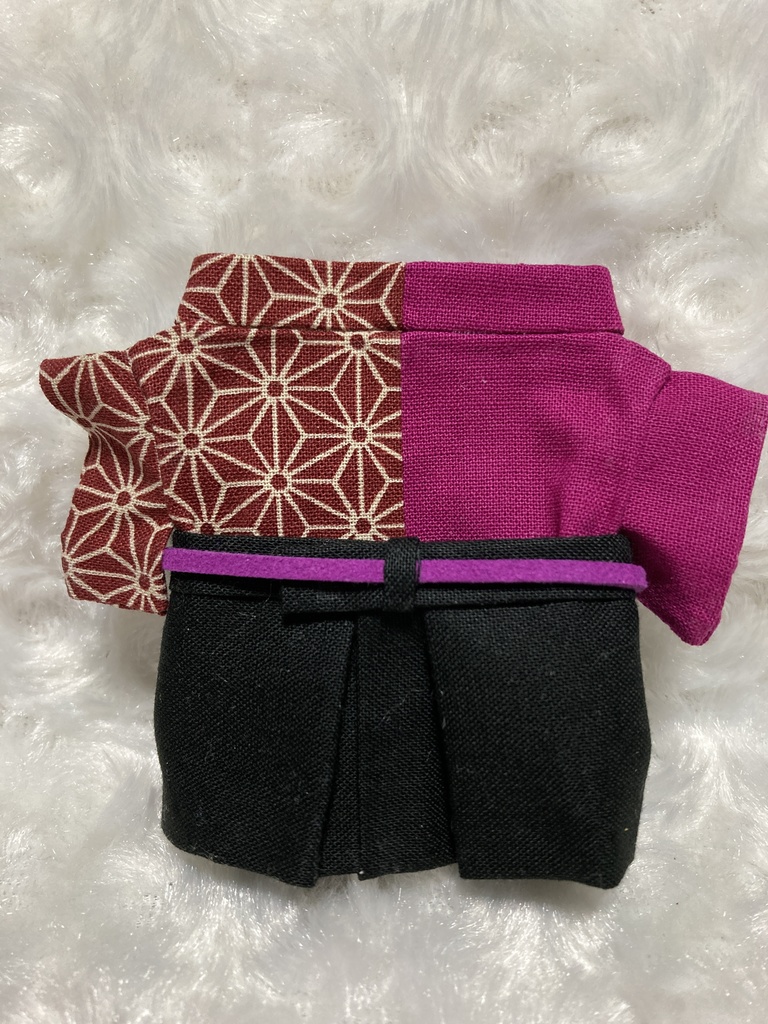 13cmぬい用 ぬい服 和装 袴 麻の葉柄 紫式部