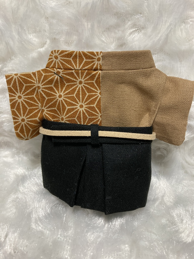 13cmぬい用 ぬい服 和装 袴 麻の葉柄 唐子色茅色