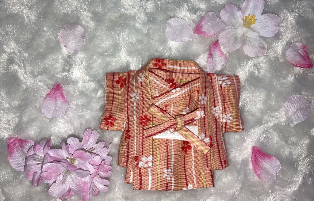 13cm/16cmぬい用 ぬい服 和装 羽織 桜柄 お花見セット 桃色