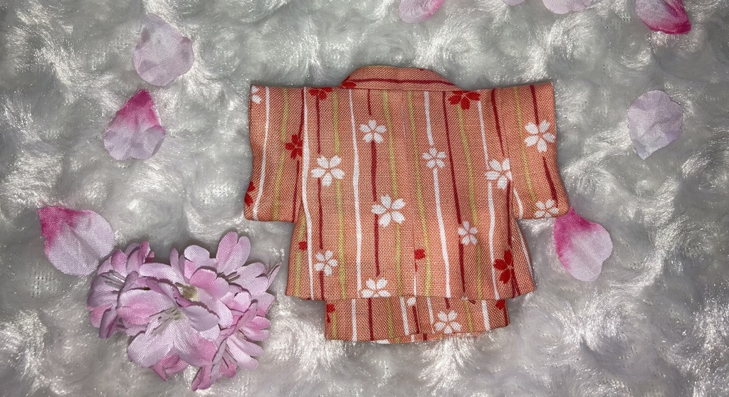 13cm/16cmぬい用 ぬい服 和装 羽織 桜柄 お花見セット 桃色