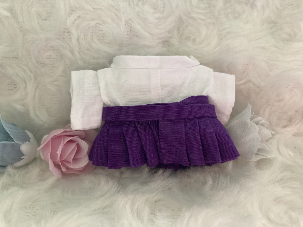 10cmぬい用 ぬい服 和装 袴 白紫 巫女さん風
