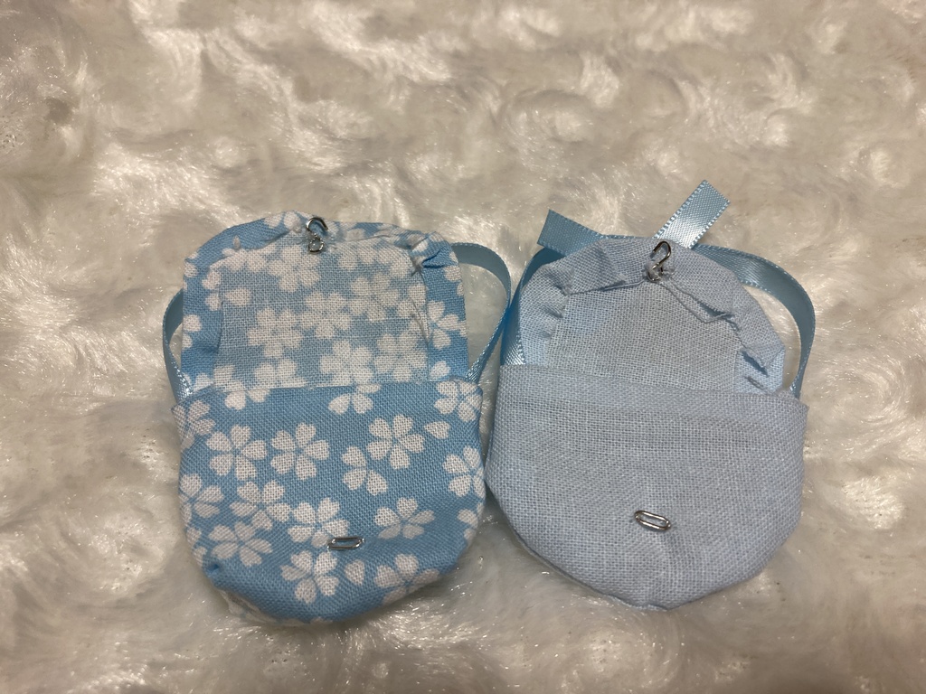 ぬい用 お出かけバッグ ピンク/水色/桜