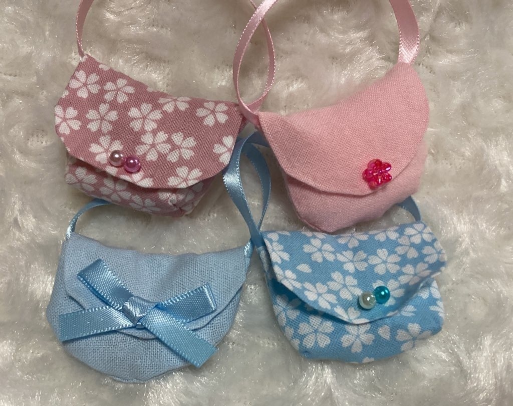 ぬい用 お出かけバッグ ピンク/水色/桜
