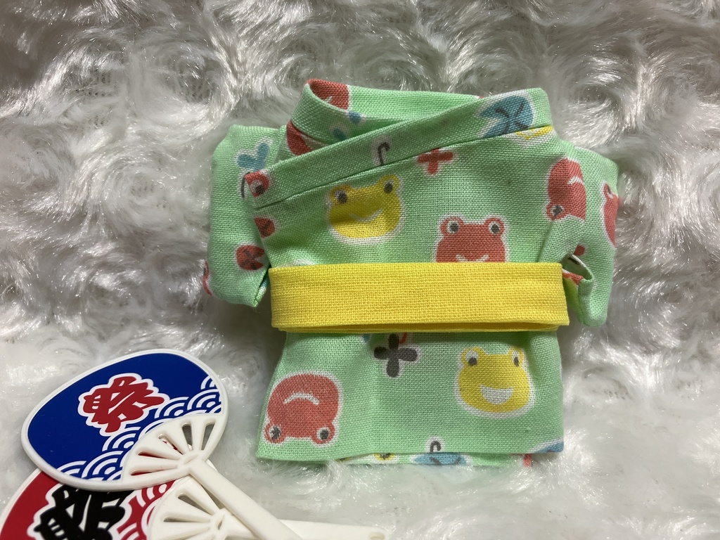 13cm/16cmぬい用 ぬい服 和装 浴衣 カエルと傘