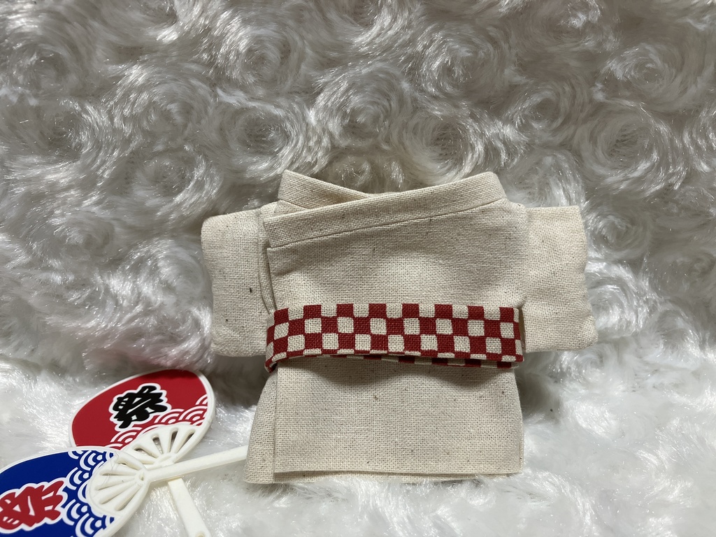 13cm/16cmぬい用 ぬい服 和装 浴衣 無地 生成り