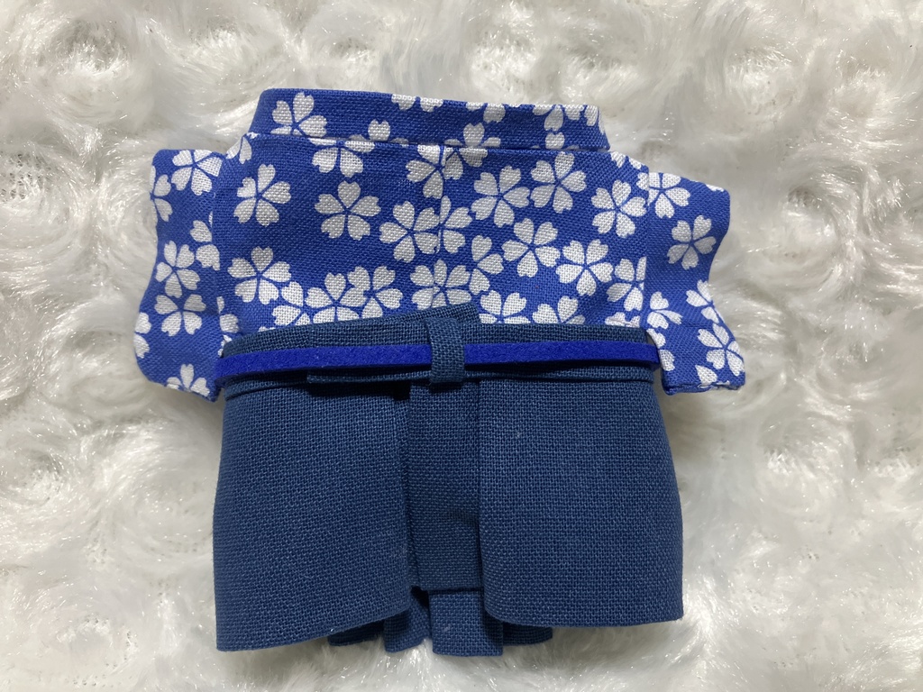 13cm/16cmぬい用 ぬい服 和装 袴 桜柄 青色