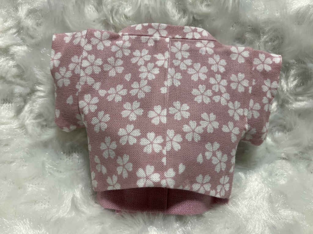 13cm/16cmぬい用 ぬい服 和装 羽織 お出かけセット 桜柄 御所染+撫子色