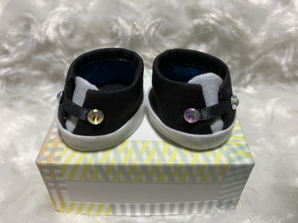 13cm/16cmぬい用 ぬい服 ぬい靴 セーラーカラー ベレー帽付 黒灰色+白