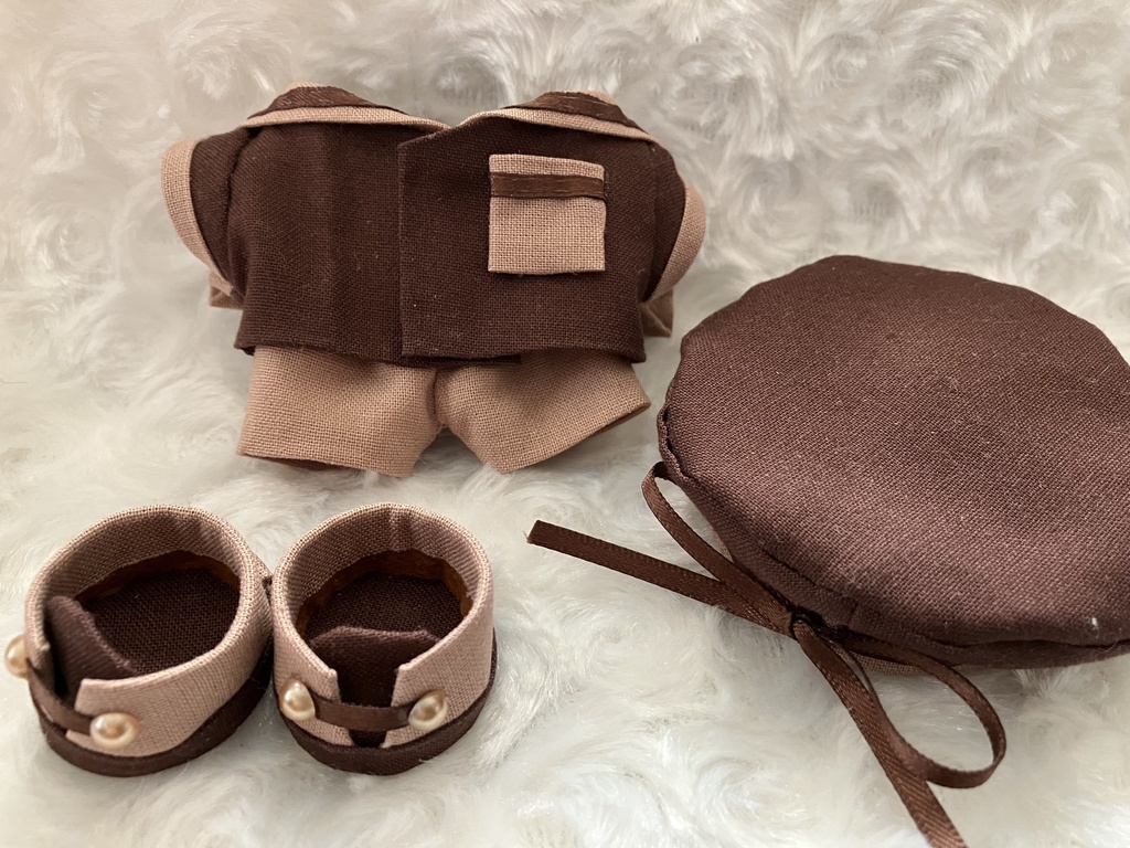 12cmぬい用 ぬい服 セーラーカラー バレンタイン ビター&ミルク