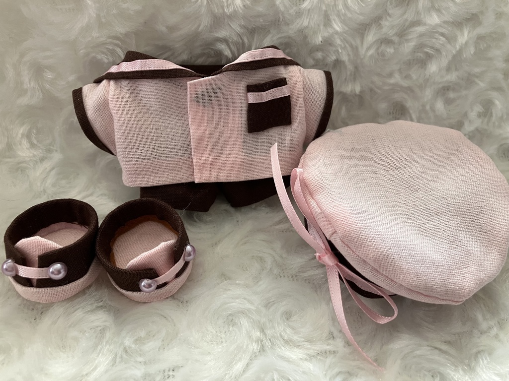 12cmぬい用 ぬい服 セーラーカラー バレンタイン ストロベリー&ビター