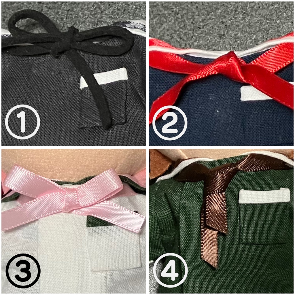 12cmぬい用 ぬい服 セーラーカラーベレー帽セット ネイビー+白 ぬい靴付き