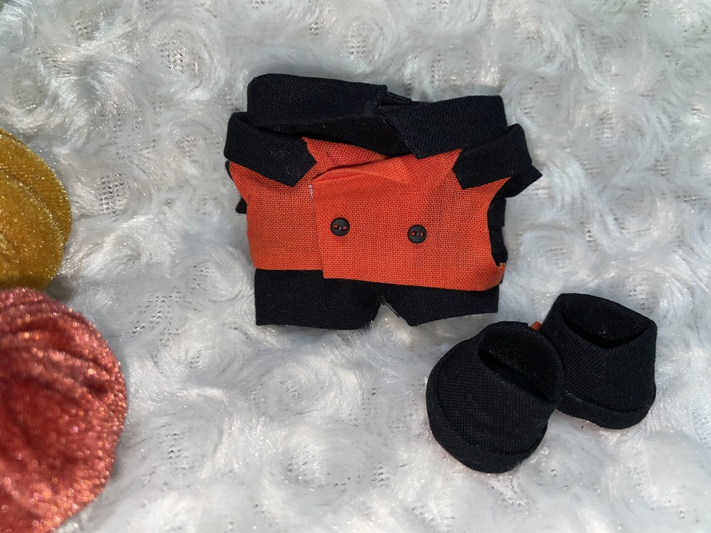 12cmぬい用　ぬい服　ハロウィンセット《オレンジ》