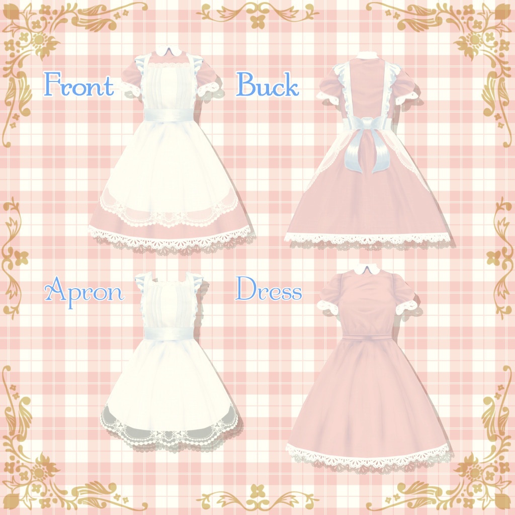 【VRoid】エプロンドレス 12種セット
