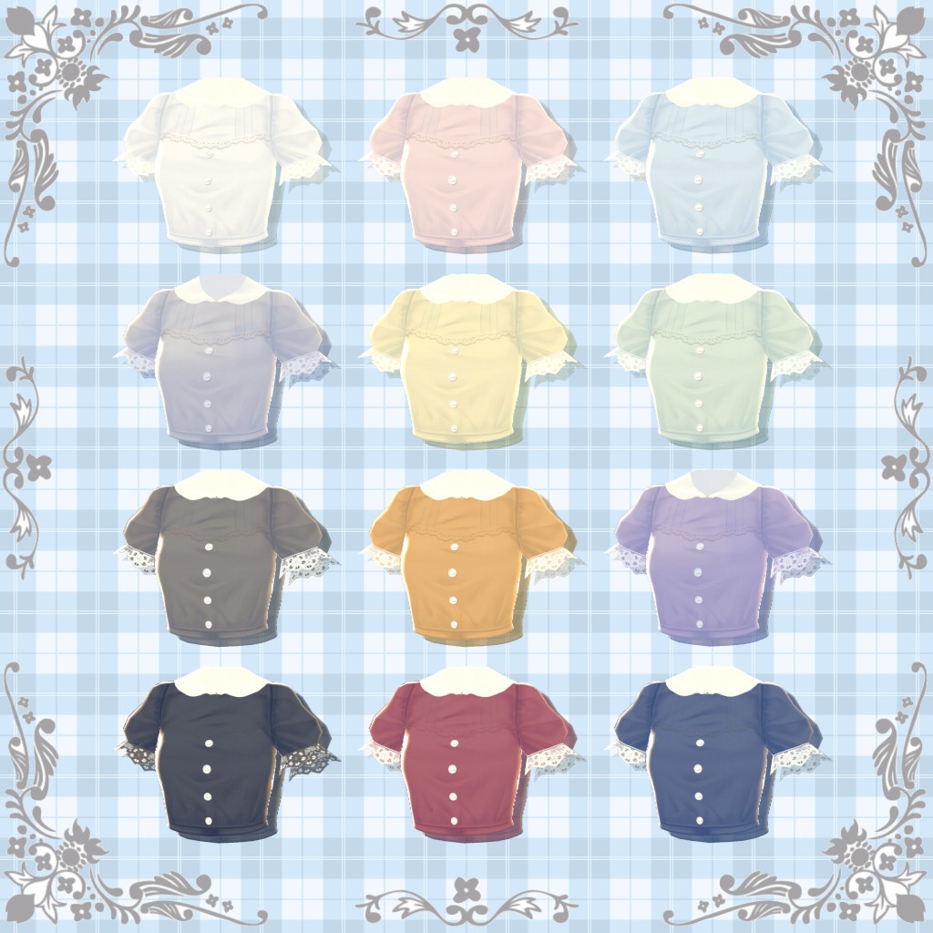 【VRoid】ブラウス&スカート 15種セット