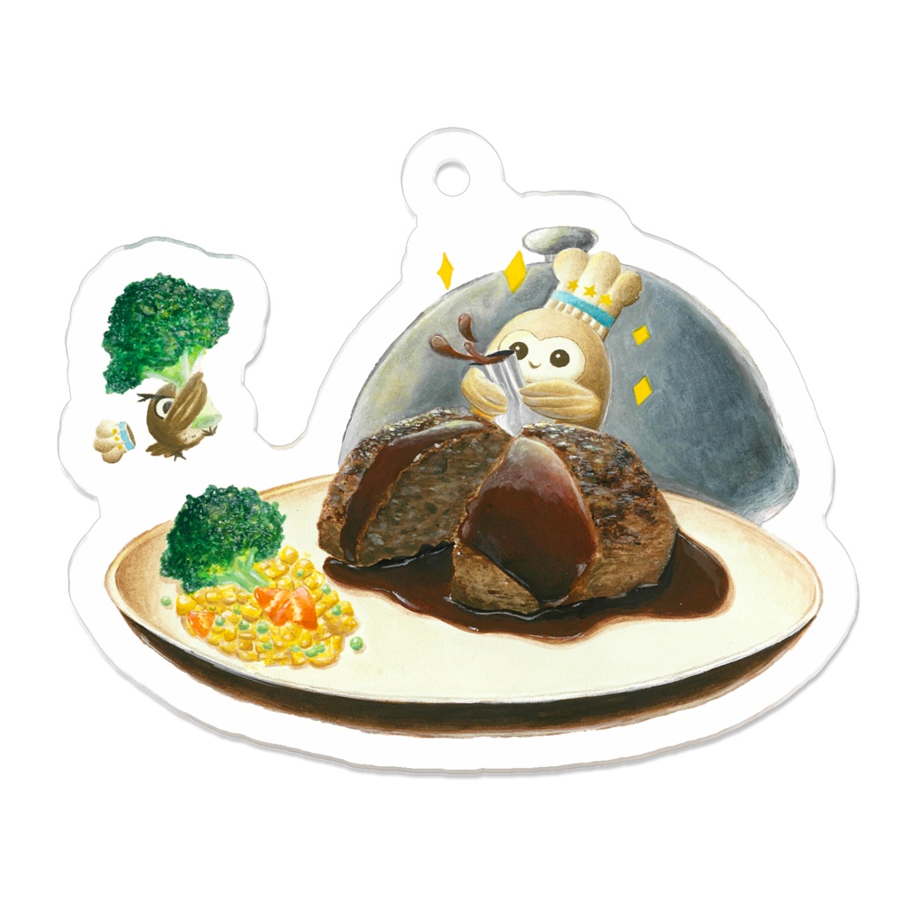 めんみみ ハンバーグ アクリルキーホルダー