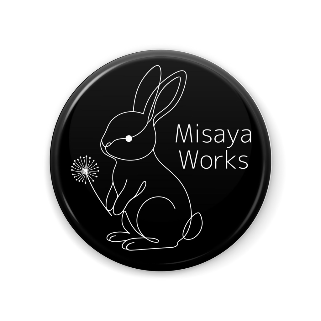 Misaya Works「うのはなちゃん缶ミラー小・わたげ くろ色」※オンライン限定・受注生産