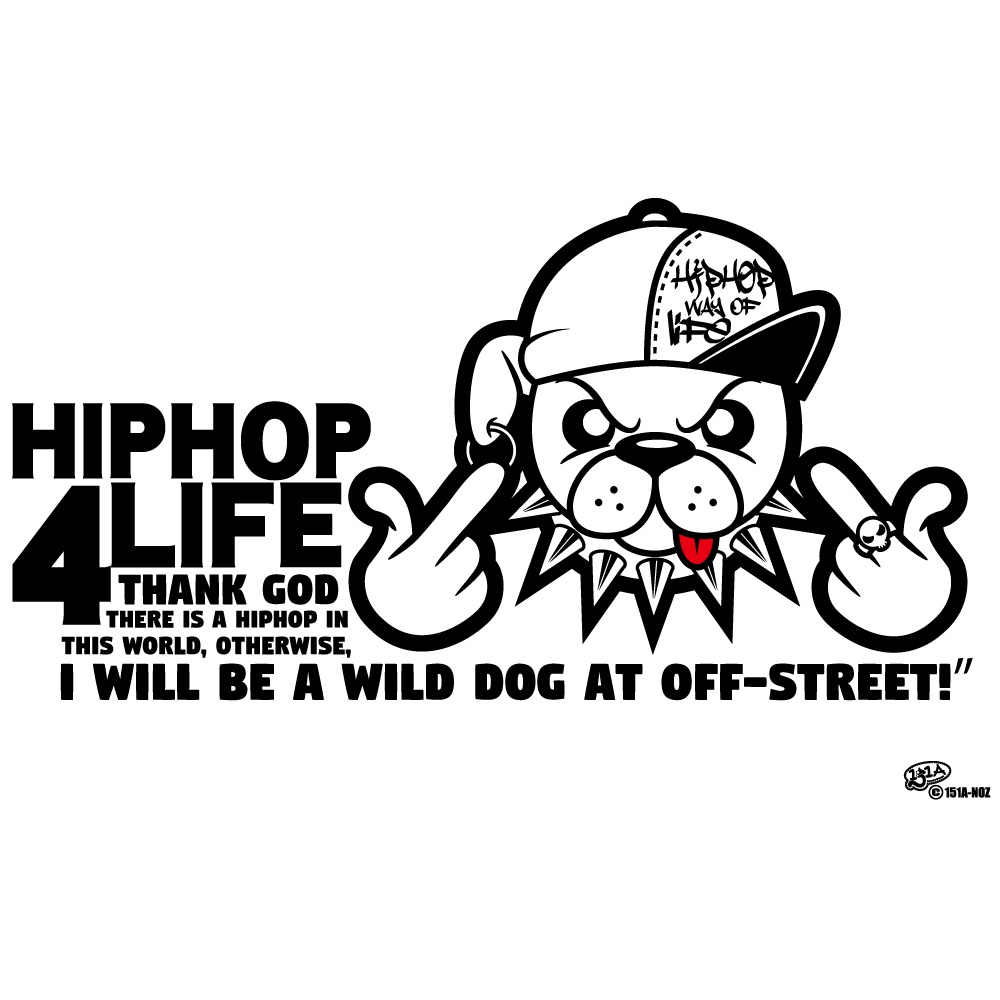 HIPHOP4LIFE 犬のHIPHOP(ブラック)