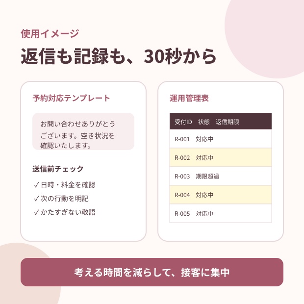 ひとりネイルサロン SNS・予約対応スターターキット|返信20例+投稿30案+管理表