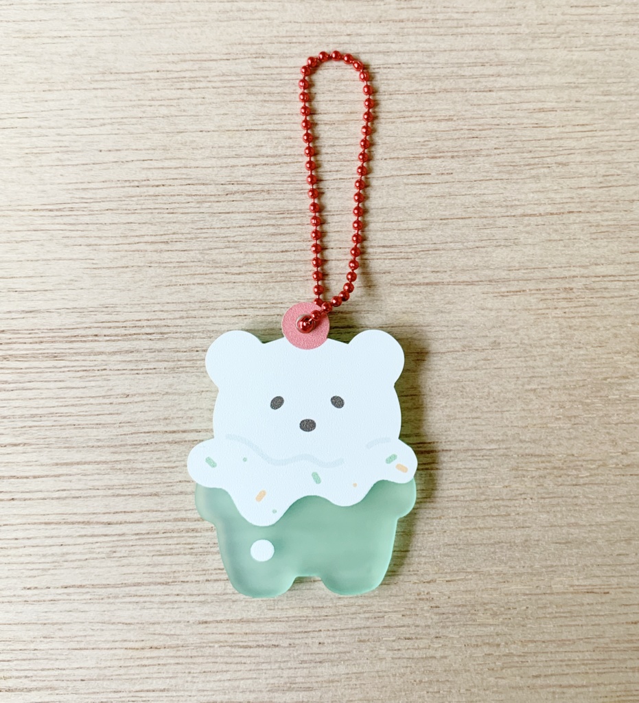 「しろくまメロンソーダ」ミニアクリルキーホルダー