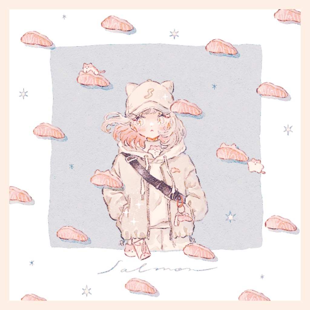 「yurayura salmon」ポストカード