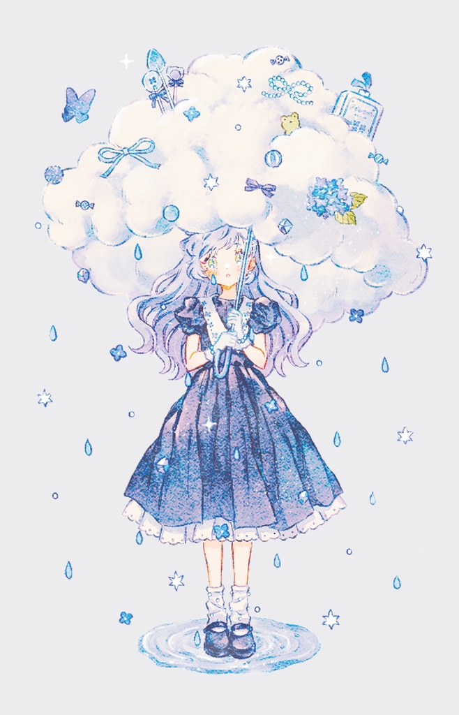「お気に入りの傘」半透明ポストカード