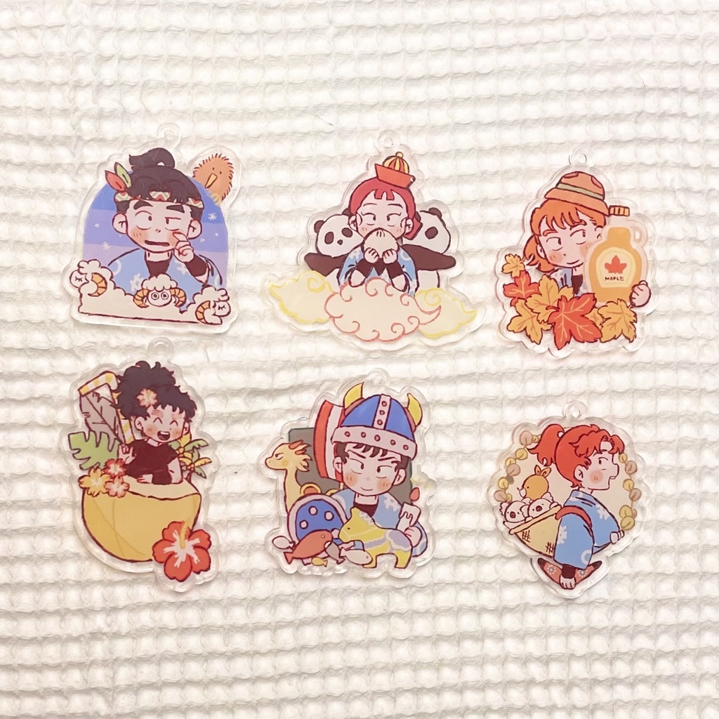 1年生と世界のちいきアクキー(6年生ver)