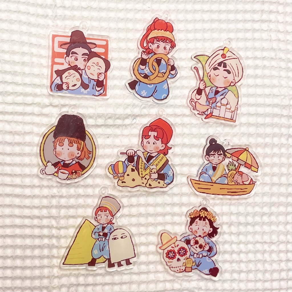 1年生と世界のちいきアクキー(い組・ろ組ver)