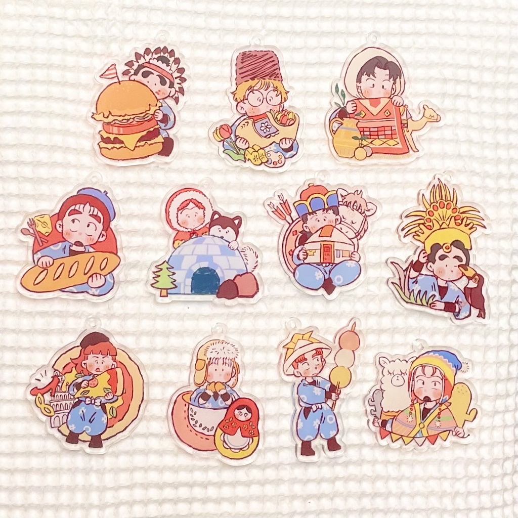 1年生と世界のちいきアクキー(は組ver)