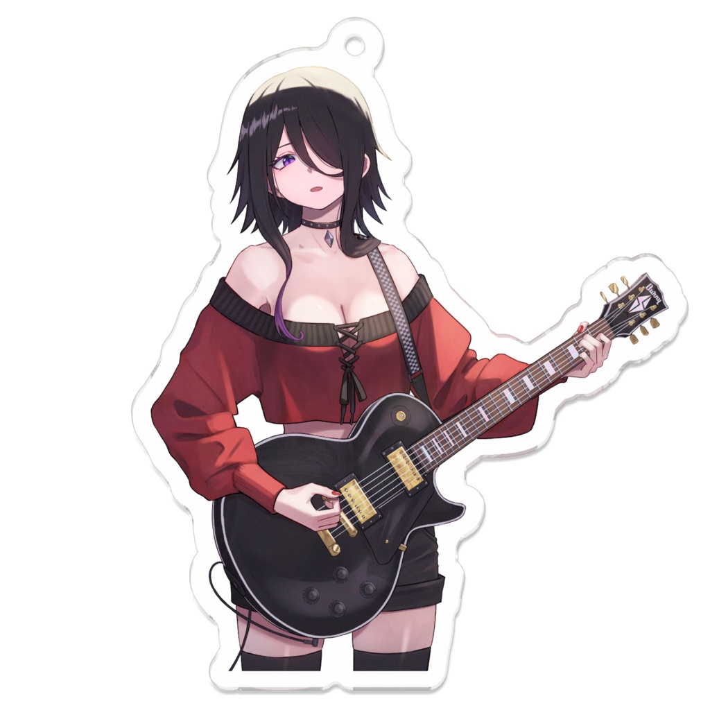 女王クィオン ギター持ちイラスト アクリルキーホルダー