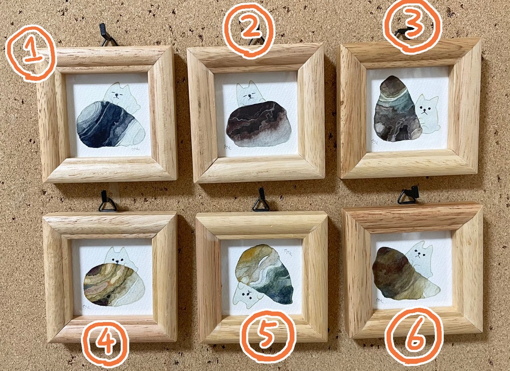 額入りミニ原画「きなりミネラルショー・つやきばこ」