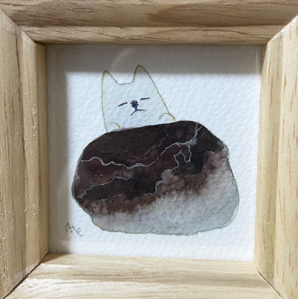 額入りミニ原画「きなりミネラルショー・つやきばこ」