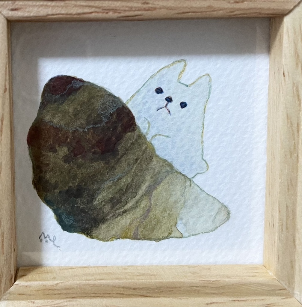 額入りミニ原画「きなりミネラルショー・つやきばこ」