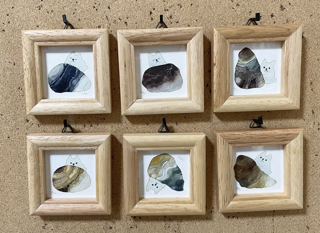 額入りミニ原画「きなりミネラルショー・つやきばこ」