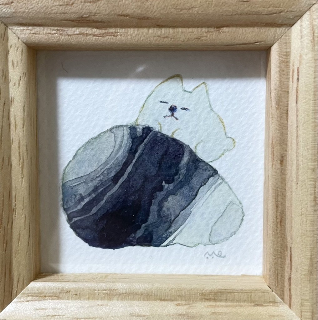 額入りミニ原画「きなりミネラルショー・つやきばこ」