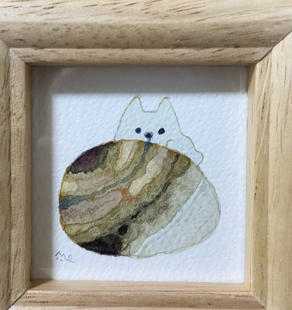 額入りミニ原画「きなりミネラルショー・つやきばこ」