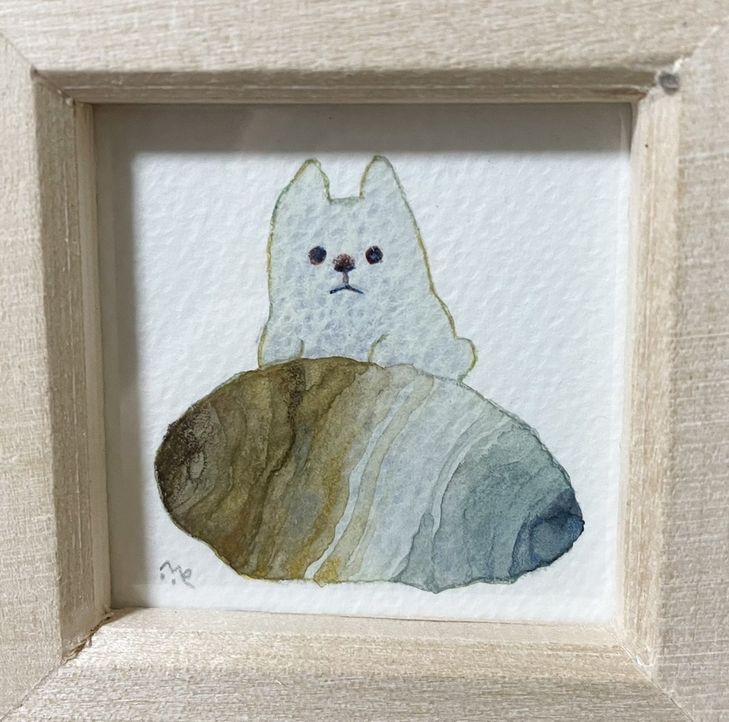 額入りミニ原画「きなりミネラルショー・しらきばこ」