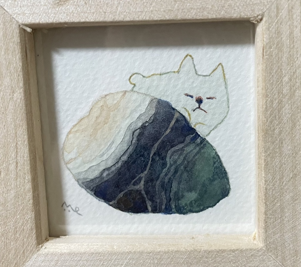 額入りミニ原画「きなりミネラルショー・しらきばこ」