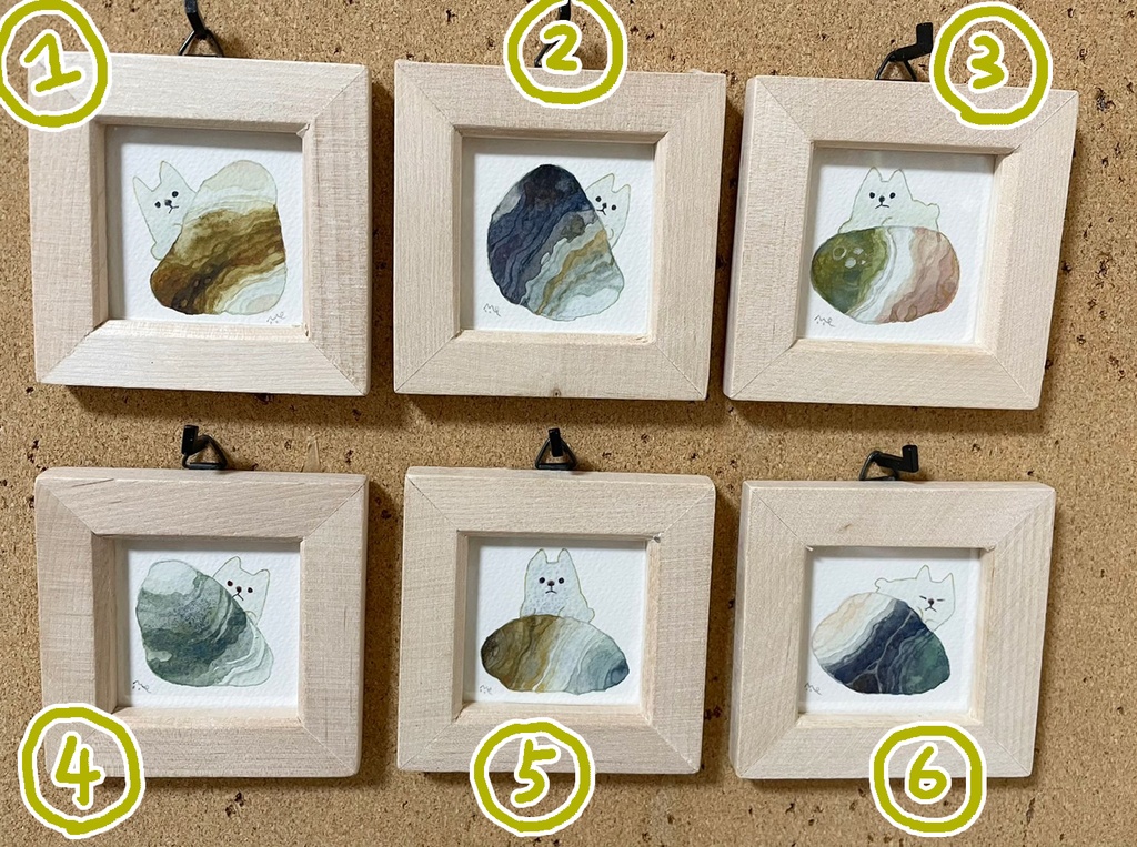 額入りミニ原画「きなりミネラルショー・しらきばこ」