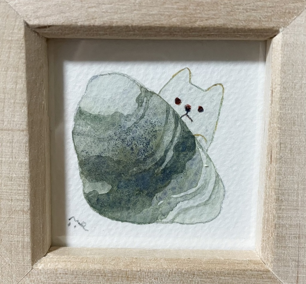 額入りミニ原画「きなりミネラルショー・しらきばこ」