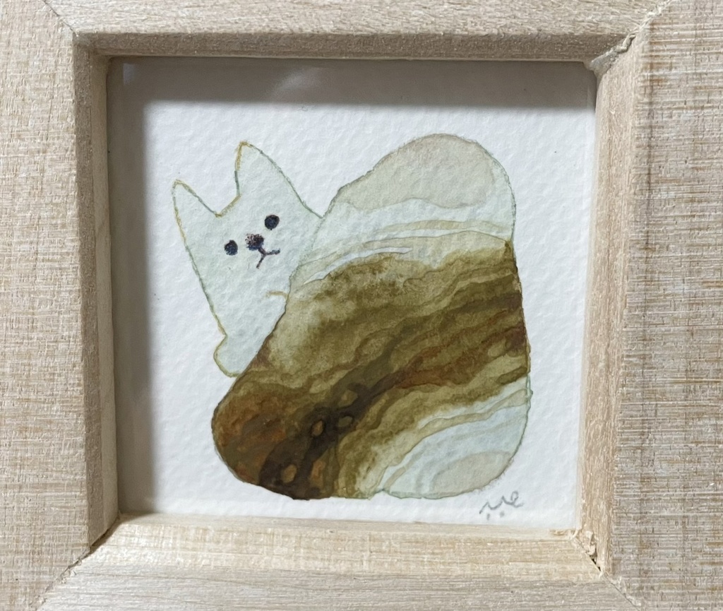 額入りミニ原画「きなりミネラルショー・しらきばこ」