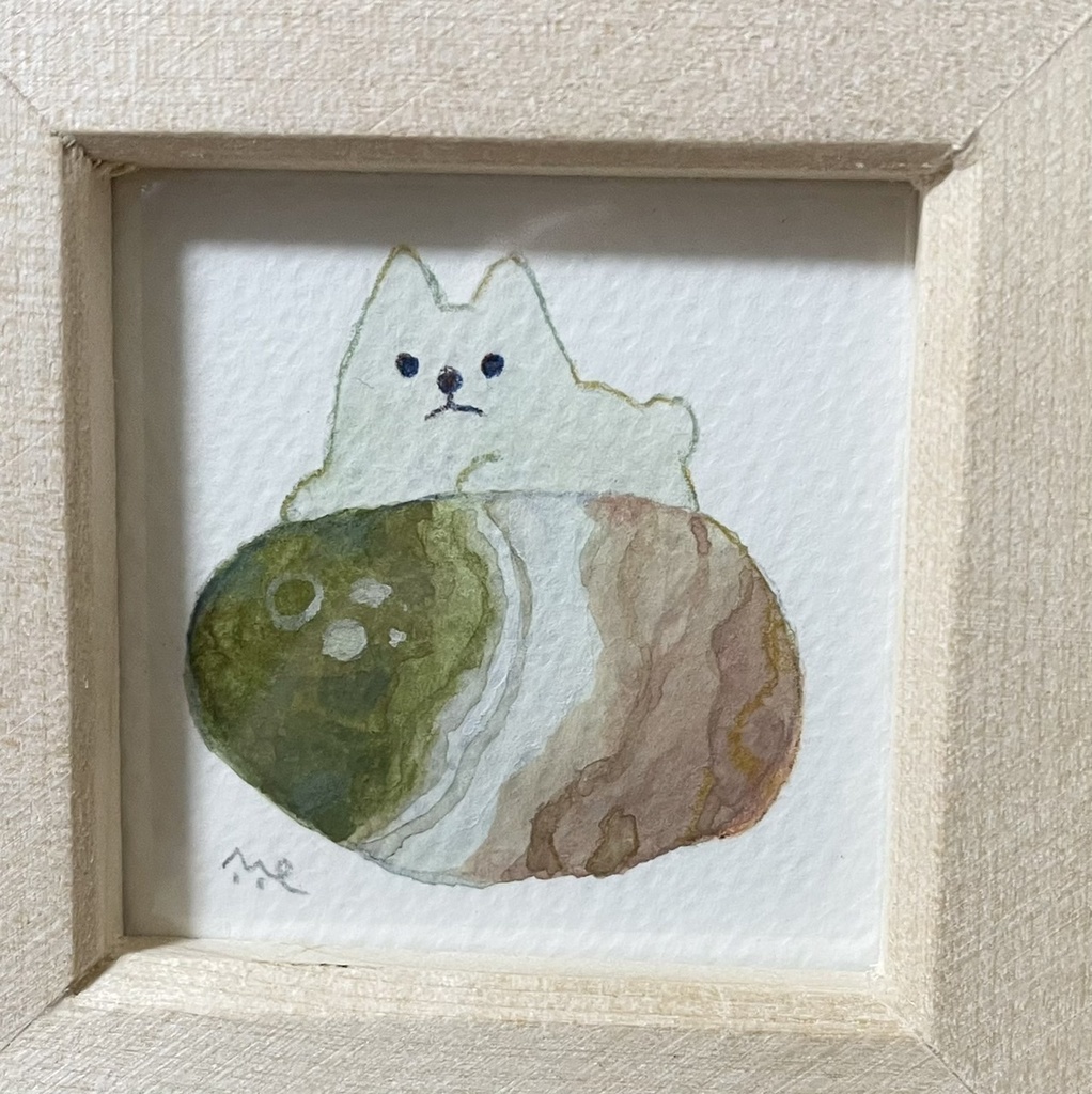 額入りミニ原画「きなりミネラルショー・しらきばこ」