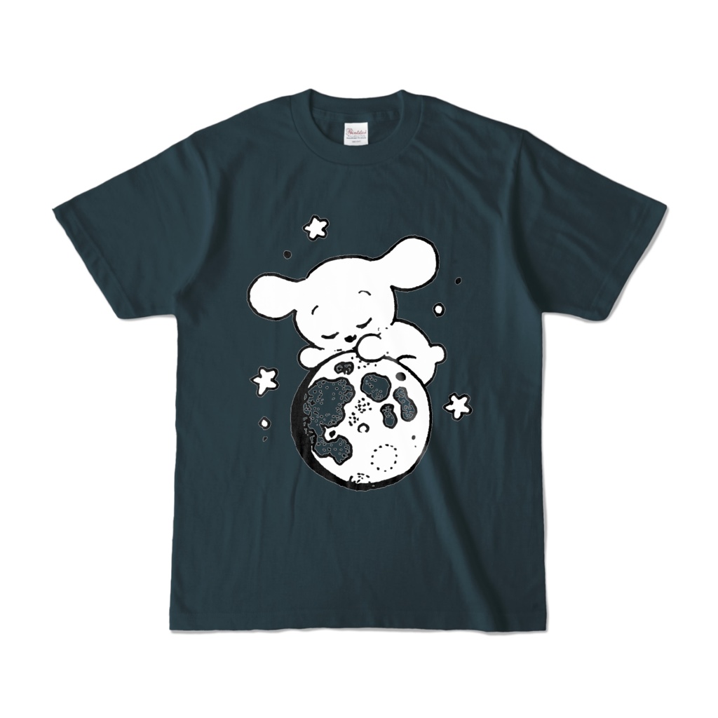 白い月のグラフィックシャツ