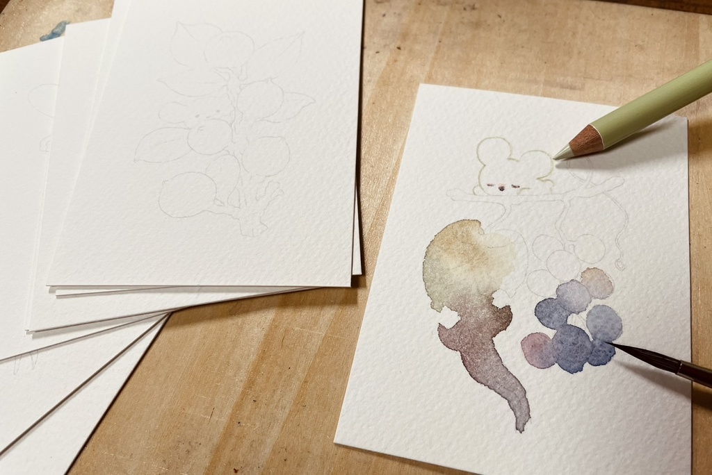 水彩紙の手のひら塗り絵セット