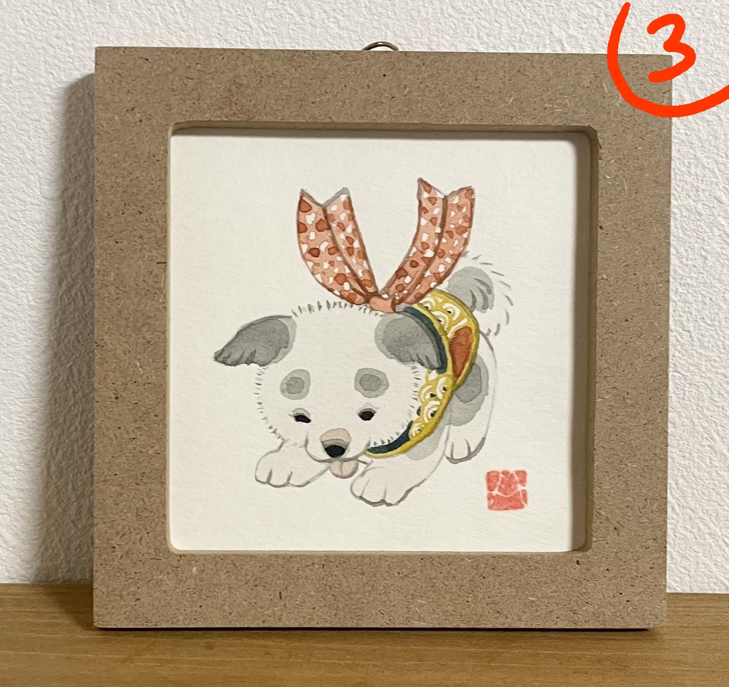 おめかしえのころ【額入ミニ原画】