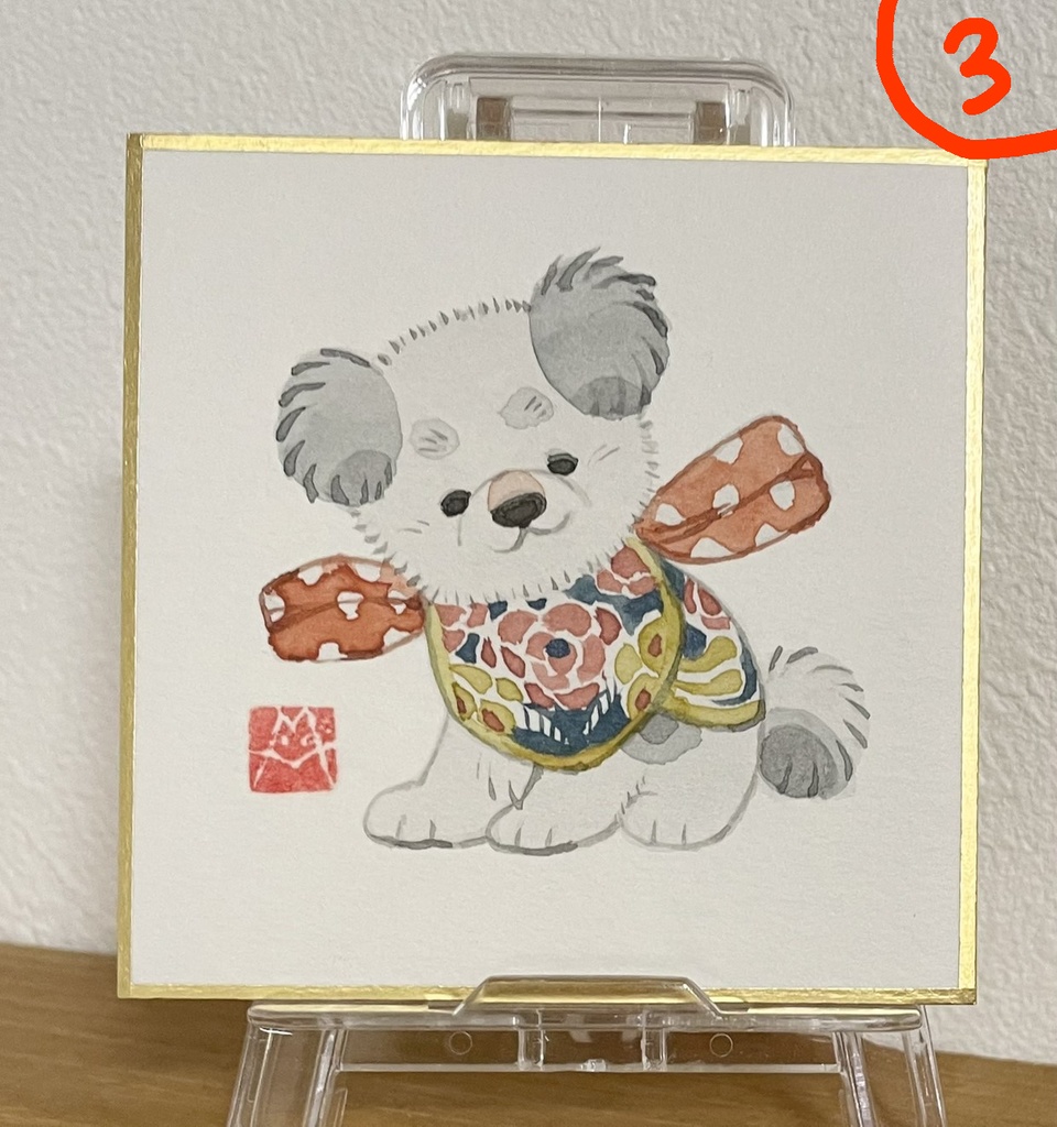 おめかしえのころ豆色紙【原画】